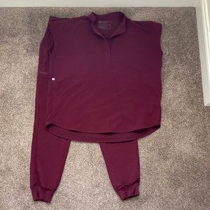 Women’s Burgundy Figs Scrub Set